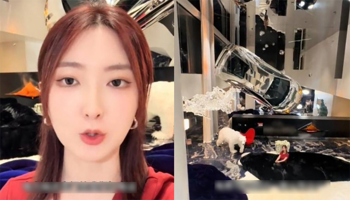 Treo siêu xe 29 tỷ đồng lên tường để khoe giàu, idol mạng bị khóa tài khoản- Ảnh 1.