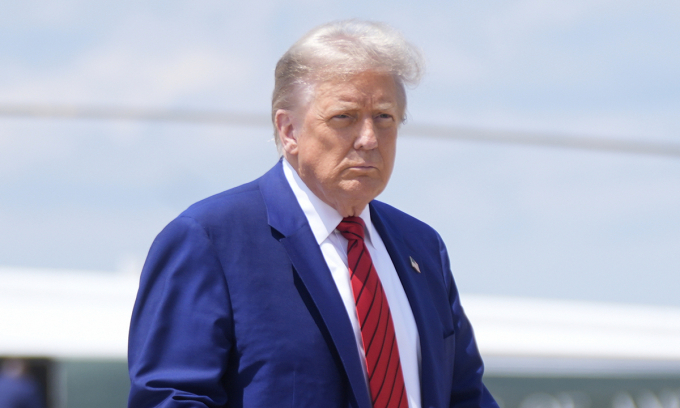 Tổng thống Mỹ Donald Trump tại căn cứ liên hợp Andrews ở bang Maryland ngày 20/6. Ảnh: AP