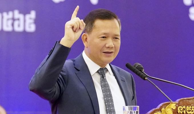 Thủ tướng Campuchia Hun Manet phát biểu tại lễ bế mạc Liên đoàn Thanh niên Campuchia ngày 23/6. Ảnh: KhmerTimes