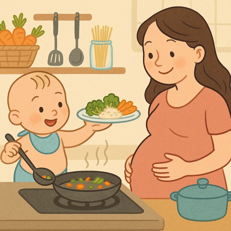 Bé gái 6 tuổi xinh xắn vào bếp mỗi ngày nấu cơm dưỡng thai cho mẹ, amp;#34;đầu bếp nhíamp;#34; khiến cả cõi mạng rưng rưng - 6