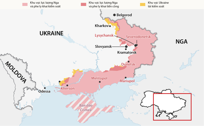 Sloviansk, Kramatorsk có thể trở thành mục tiêu tiếp theo của Nga ở đông Ukraine. Bấm vào ảnh để xem chi tiết.