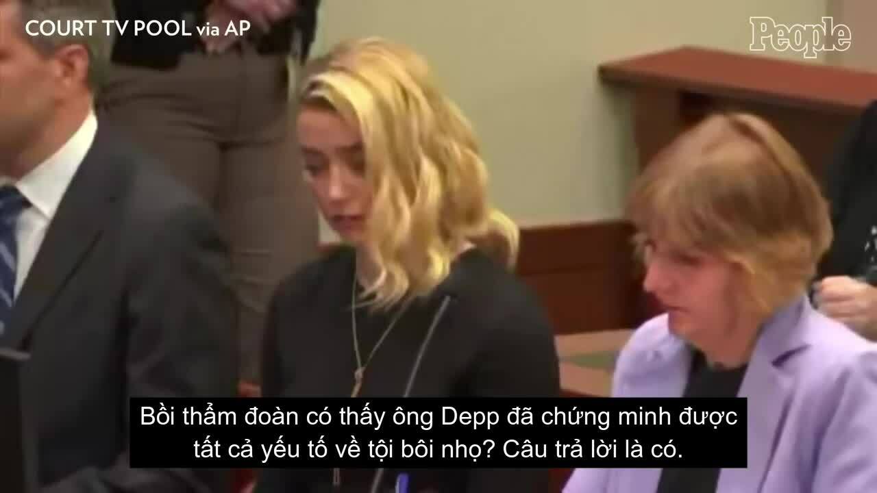 Phán quyết của tòa án về Amber Heard. Video: People