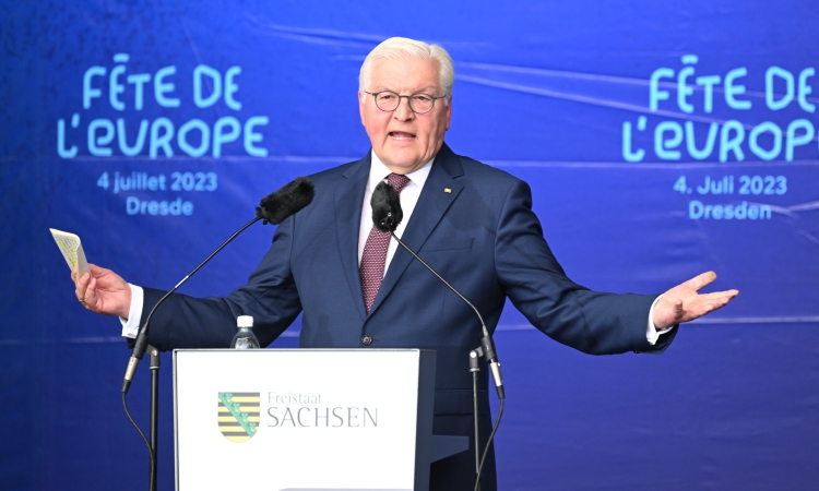 Tổng thống Đức Frank-Walter Steinmeier tại Dresden hôm 4/7. Ảnh: AFP