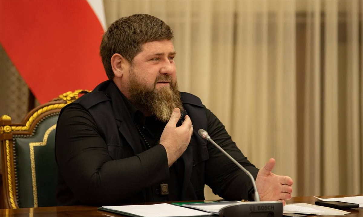 Lãnh đạo Cộng hòa Chechnya thuộc Nga, thượng tướng Ramzan Kadyrov trong cuộc họp ngày 9/2. Ảnh: Telegram/Kadyrov_95