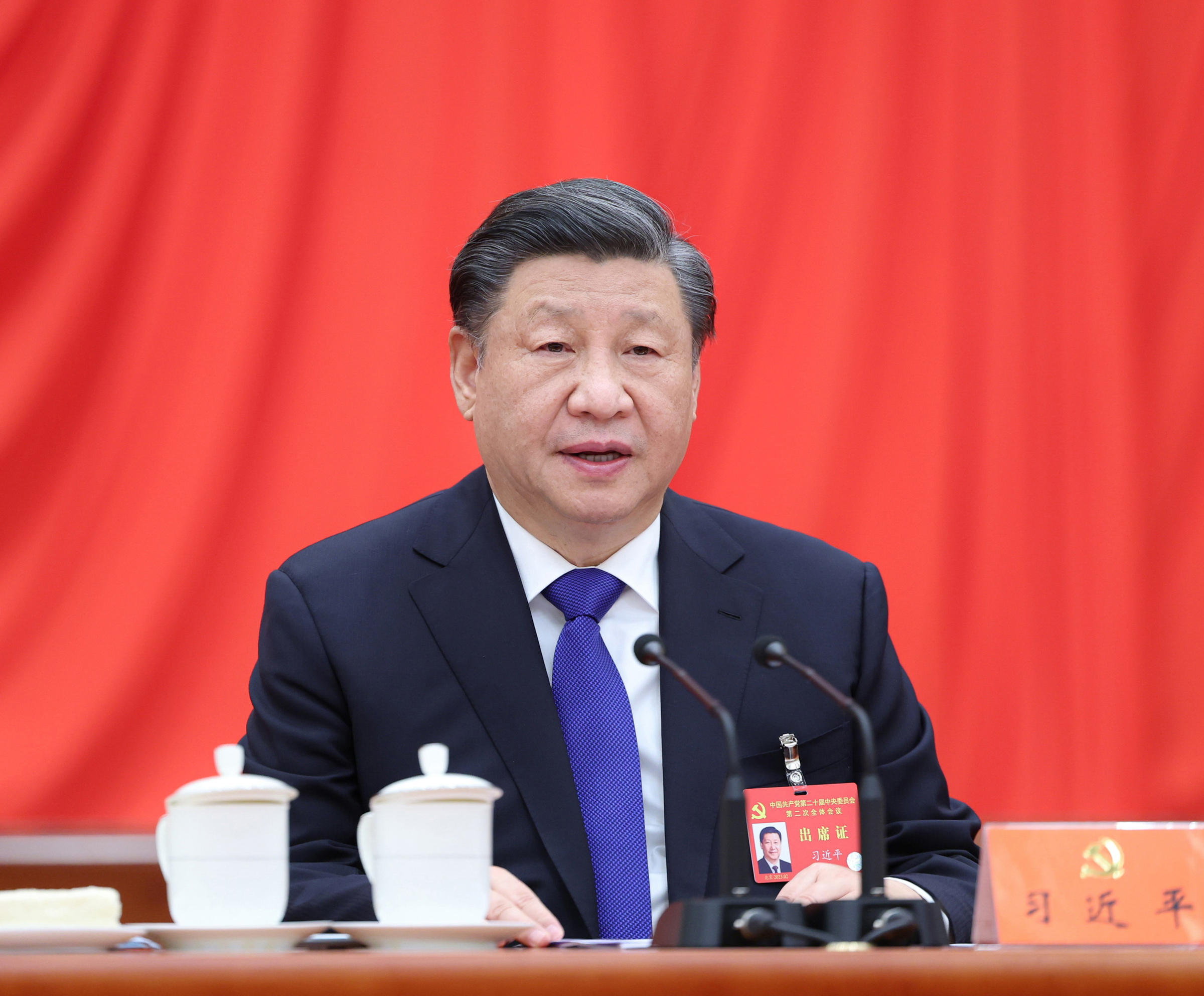 Chủ tịch Trung Quốc Tập Cận Bình phát biểu tại phiên họp toàn thể Ủy ban Trung ương đảng Cộng sản Trung Quốc khóa 20 tại Bắc Kinh ngày 28/2. Ảnh: AFP