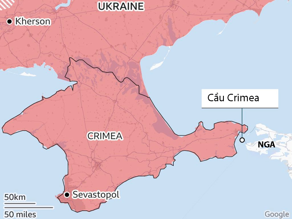 Vị trí Sevastopol và bán đảo Crimea. Đồ họa: BBC