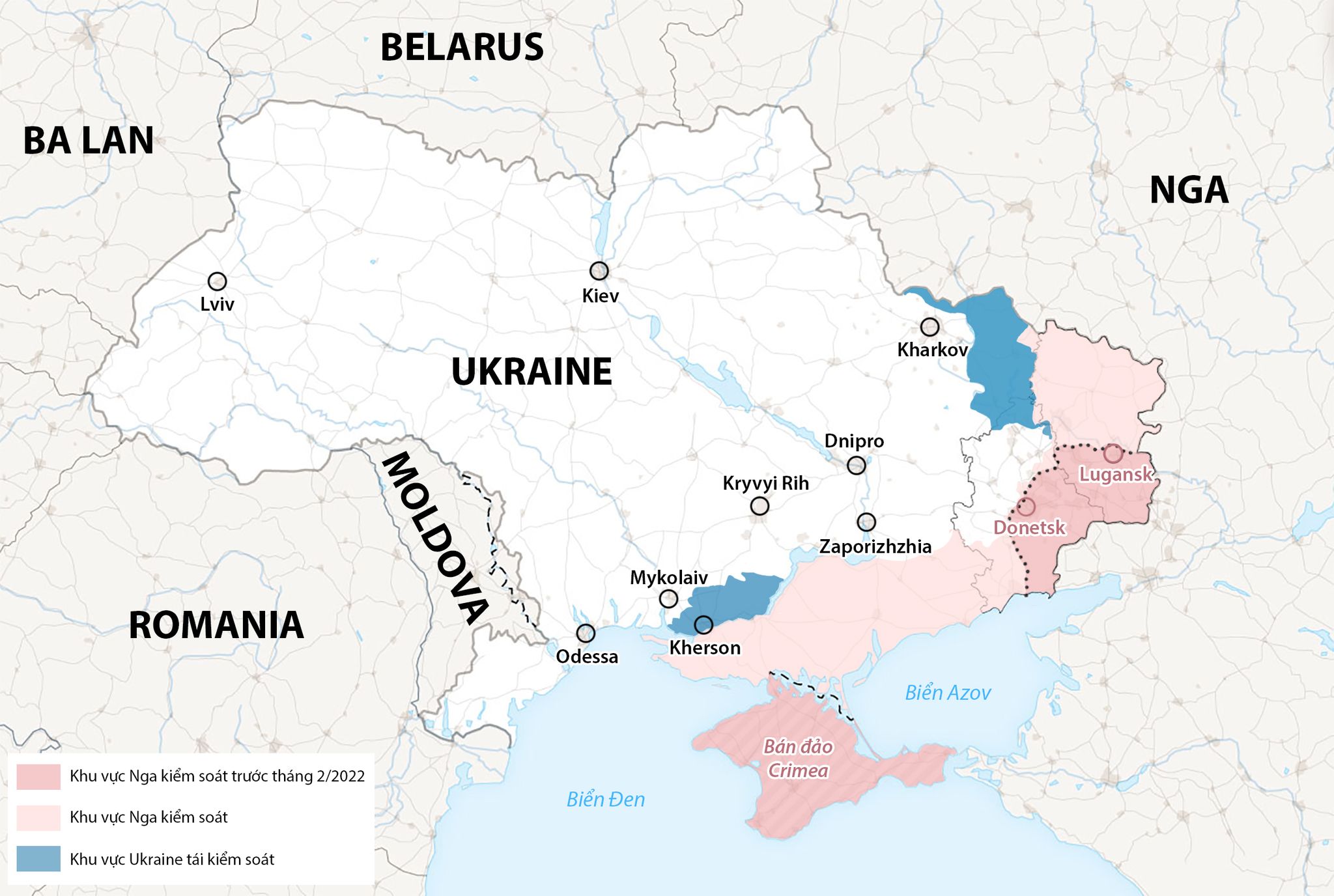 Cục diện chiến trường Ukraine. Đồ họa: WP