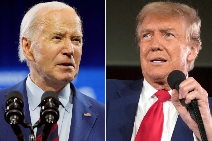 Tổng thống Mỹ Joe Biden (trái) và cựu tổng thống Donald Trump. Ảnh: AP
