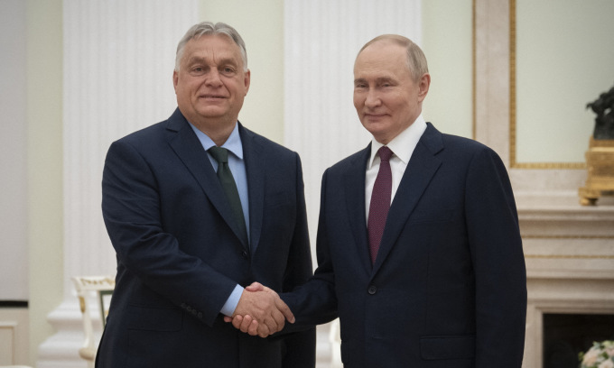 Thủ tướng Orban gặp Tổng thống Putin tại Điện Kremlin ngày 5/7. Ảnh: AFP