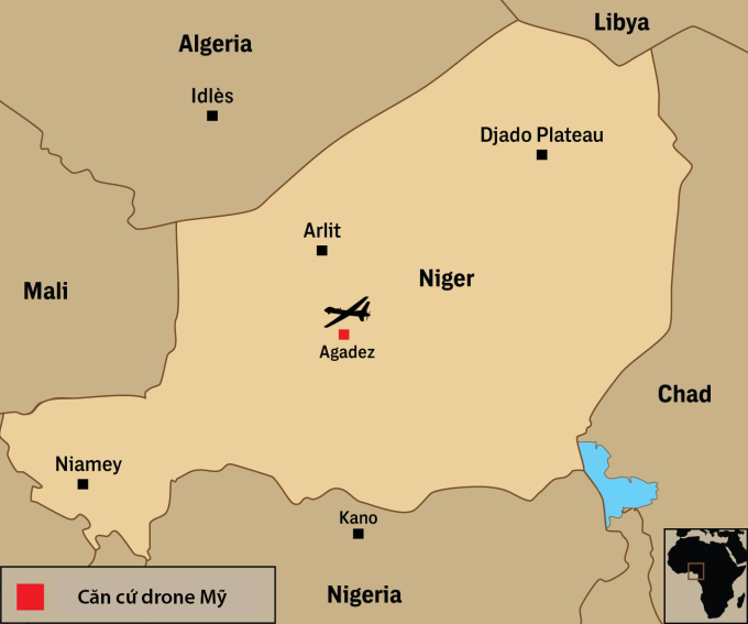 Vị trÍ Niamey và Agadez. Đồ họa: Intercept