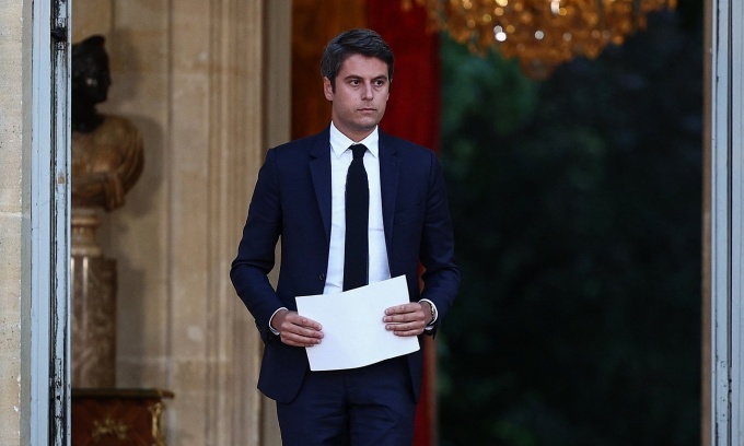 Thủ tướng Pháp Gabriel Attal tại Paris ngày 7/7. Ảnh: Reuters