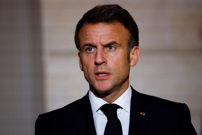 Tổng thống Emmanuel Macron tại Paris hồi tháng 4. Ảnh: Reuters