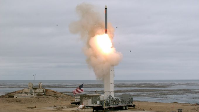 Một vụ phóng thử tên lửa Tomahawk của Mỹ tháng 8/2019. Ảnh: BQP Mỹ