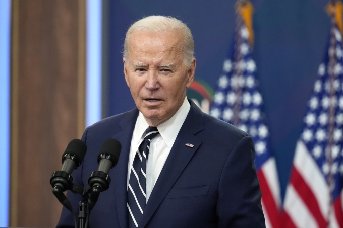 Tổng thống Joe Biden phát biểu tại Washington ngày 12/4. Ảnh: AP