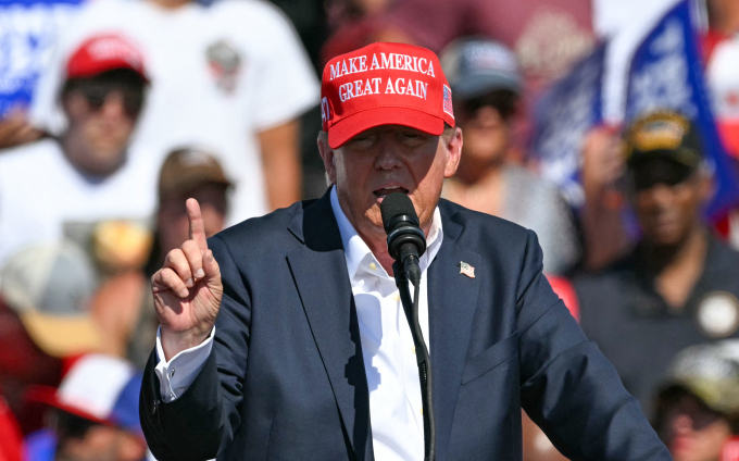 Cựu tổng thống Donald Trump tại sự kiện vận động tranh cử tại Chesapeake, bang Virginia ngày 28/6. Ảnh: AFP