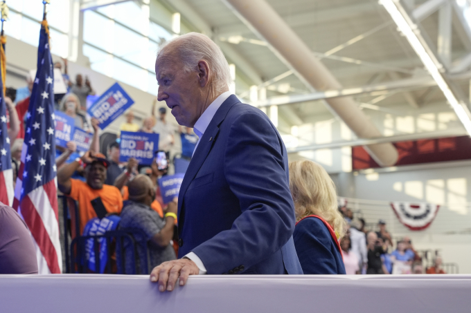 Tổng thống Mỹ Joe Biden tại sự kiện vận động tranh cử ở Detroit, bang Michigan ngày 12/7. Ảnh: AP