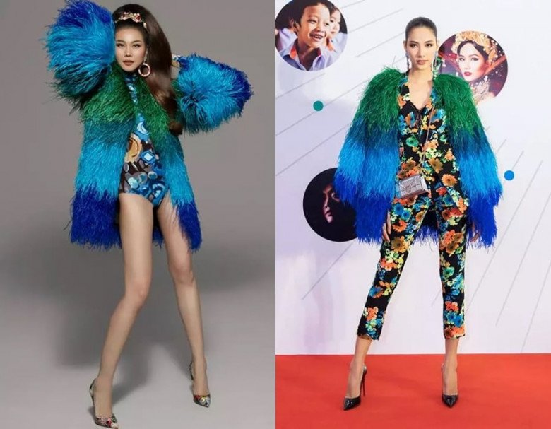 2 siêu mẫu Thanh Hằng - Hoàng Thùy đụng hàng trang phục. 