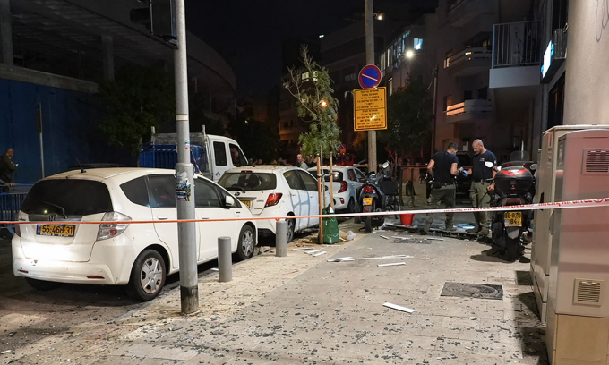 Cảnh sát Israel phong tỏa hiện trường vụ nổ. Ảnh: AFP