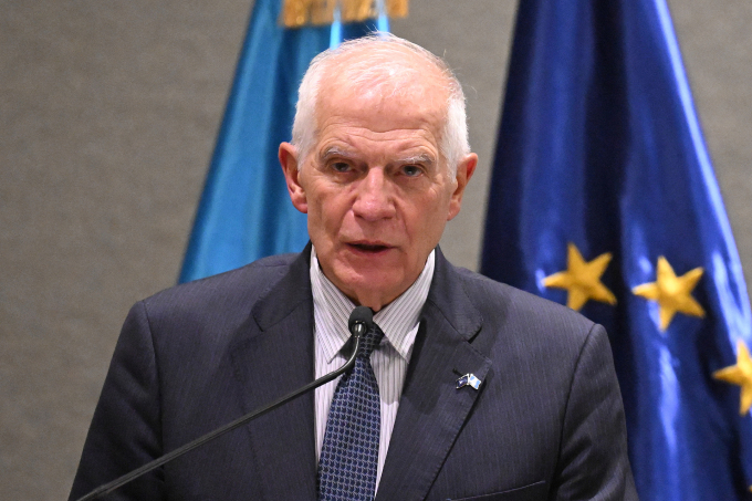 Quan chức phụ trách chính sách đối ngoại EU Josep Borrell tại cuộc họp báo ở Guatemala hồi tháng 1. Ảnh: AFP