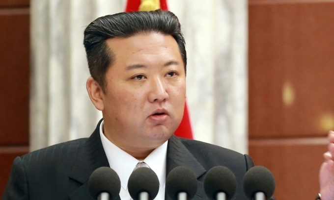 Chủ tịch Triều Tiên Kim Jong-un hồi cuối năm 2021. Ảnh: KCNA