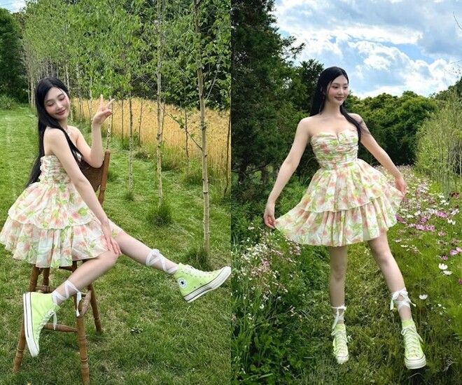 Trang phục màu pastel mang đến vẻ dịu dàng, nữ tính.