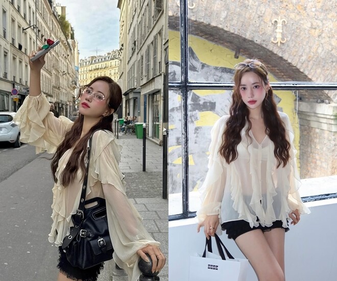 Chất liệu vải mỏng nhẹ càng tôn lên vẻ đẹp nữ tính của những gam màu pastel.