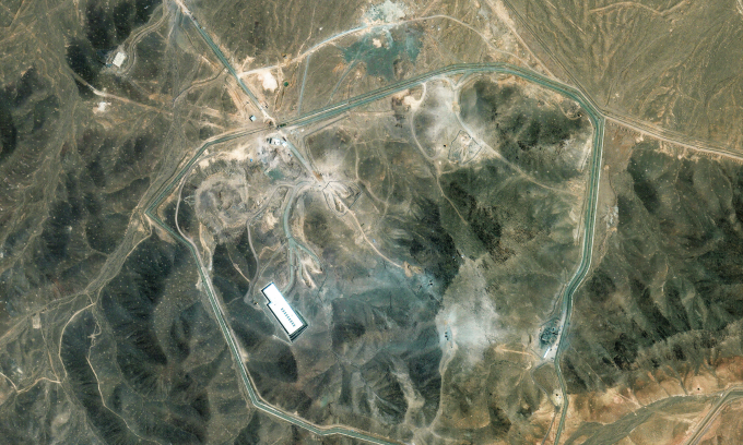 Ảnh vệ tinh chụp cơ sở hạt nhân Fordow của Iran hôm 27/6. Ảnh: Maxar