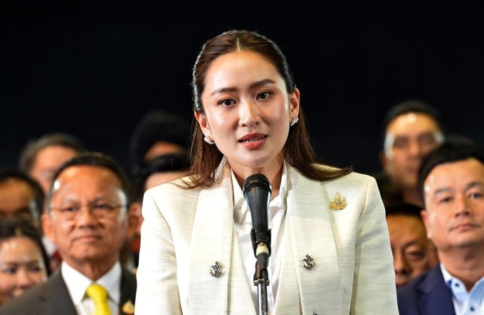 Bà Paetongtarn Shinawatra trong cuộc họp báo tại Bangkok, Thái Lan hồi tháng 8/2024. Ảnh: Xinhua