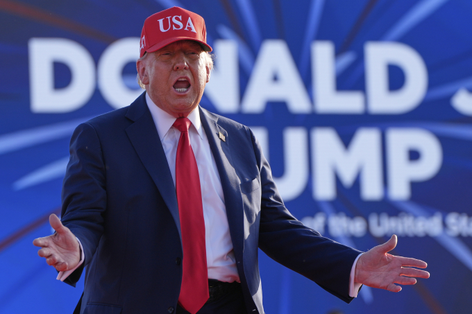 Tổng thống Mỹ Donald Trump tại sự kiện ở Des Moines, bang Iowa ngày 3/7. Ảnh: AP