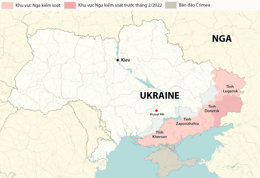 Vị trí Kryvyi Rih. Đồ họa: RYV