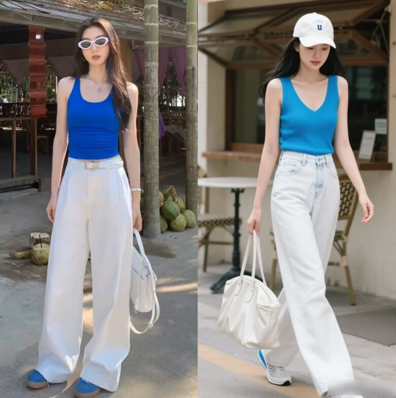 Việc kết hợp thêm các phụ kiện như kính râm, túi vải hay giày sandal đơn giản không chỉ tăng điểm thời trang mà còn giúp tổng thể trang phục trở nên sinh động và cá tính hơn. Những chi tiết nhỏ này chính là điểm nhấn giúp hoàn thiện phong cách, mang lại vẻ ngoài vừa trẻ trung, vừa sành điệu cho phụ nữ trong mùa hè năm nay.