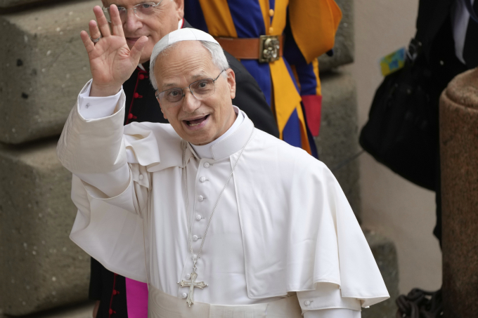 Giáo hoàng Leo XIV tại thị trấn Castel Gandolfo, Italy, hôm 13/7. Ảnh: AP