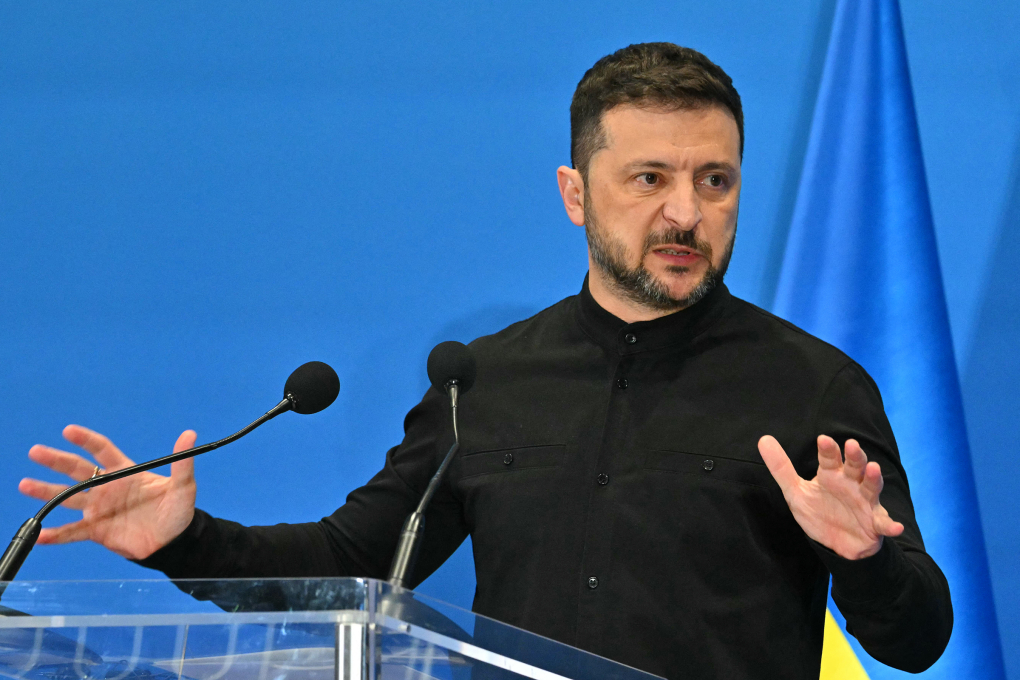 Tổng thống Ukraine Volodymyr Zelensky tại một cuộc họp báo ở Rome, Italy ngày 10/7. Ảnh: AFP