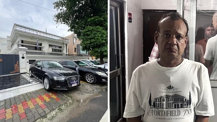 Harshvardhan Jain và căn nhà được ông ta sử dụng để làm đại sứ quán. Ảnh: India Today