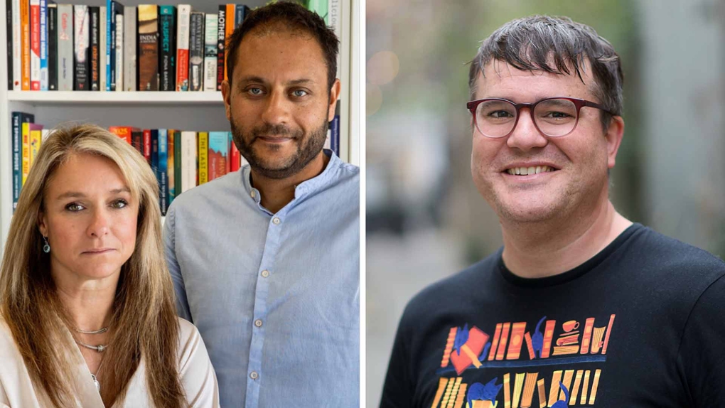 Từ trái qua, Betsy Reavley, Fred Freeman và chủ tịch Hiệp hội Dịch giả Anh Ian Giles. Ảnh: The Bookseller