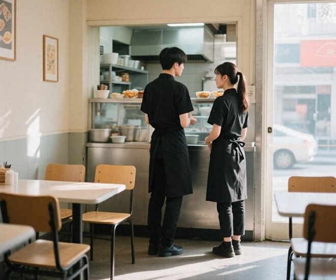 Anh Vương và Tiểu Vi quen nhau tại quán ăn. (Ảnh minh họa)