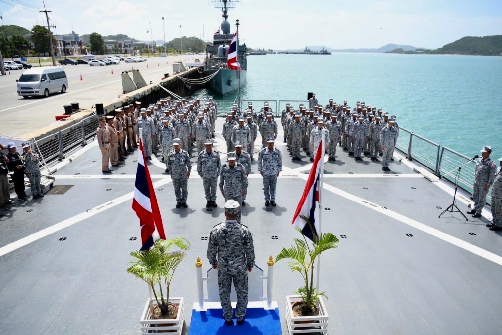 Hải quân Thái Lan kiểm tra lực lượng ngày 24/7. Ảnh: Facebook/Royal Thai Navy
