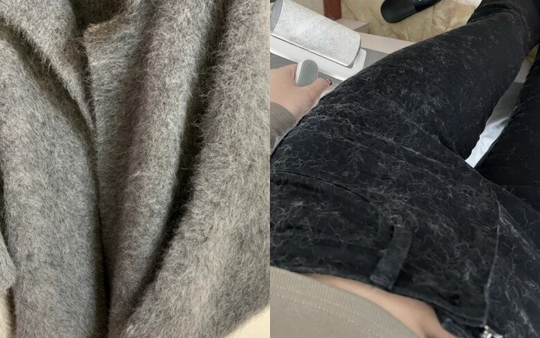 Chất liệu lông thường sẽ dính đầy quần áo, đặc biệt là với những loại lông nhân tạo kém chất lượng hoặc có sợi tơ mịn, nhẹ. Đây là một trong những nhược điểm khó chịu khiến nhiều người ngán ngẩm khi chọn mặc đồ có chi tiết lông.