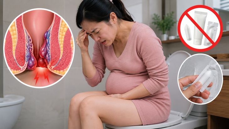 Mẹ bầu bị đau hậu môn dữ dội, sưng cục quanh hậu môn hoặc chảy máu không nên tự dùng thuốc bôi, thuốc đặt khi chưa hỏi bác sĩ.