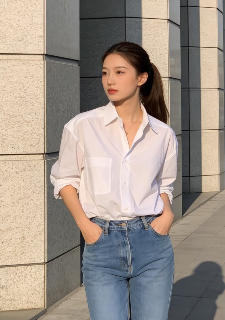 Áo sơ mi trắng luôn là món đồ công sở có tính ứng dụng cao và khó lỗi mốt.