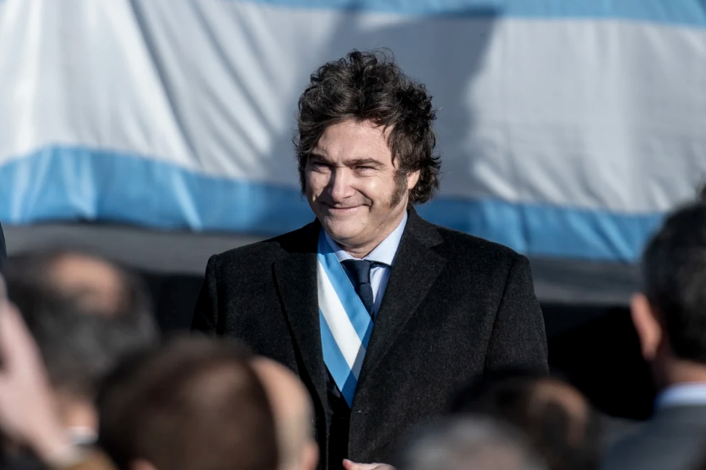 Tổng thống Javier Milei ở Rosario, Argentina ngày 20/6/2024. Ảnh: Farid Dumat Kelzi/AP