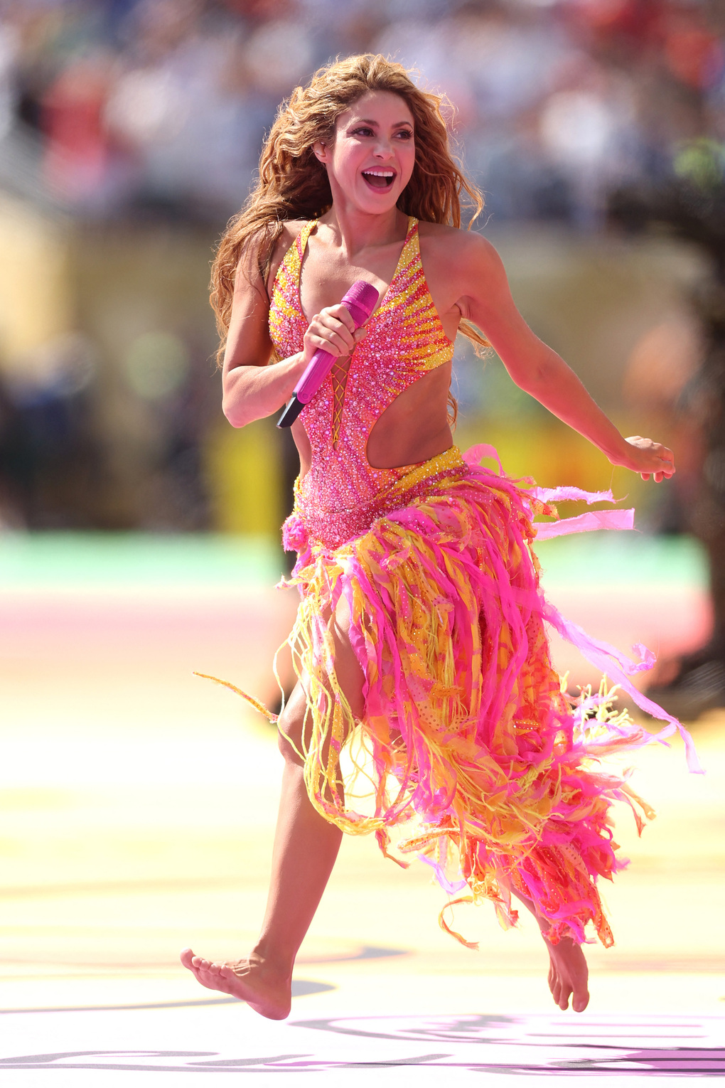 Shakira biểu diễn trong giờ nghỉ của trận chung kết World Cup 2026. Ảnh: AFP