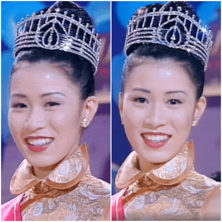Nhan sắc Xa Thi Mạn thời đi thi Hoa hậu được khen ngợi hết lời.