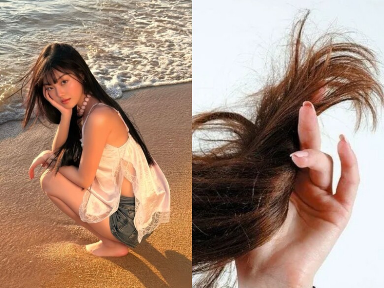Tia UV, nước biển và clo là những “thủ phạm” khiến tóc xuống cấp sau kỳ nghỉ.