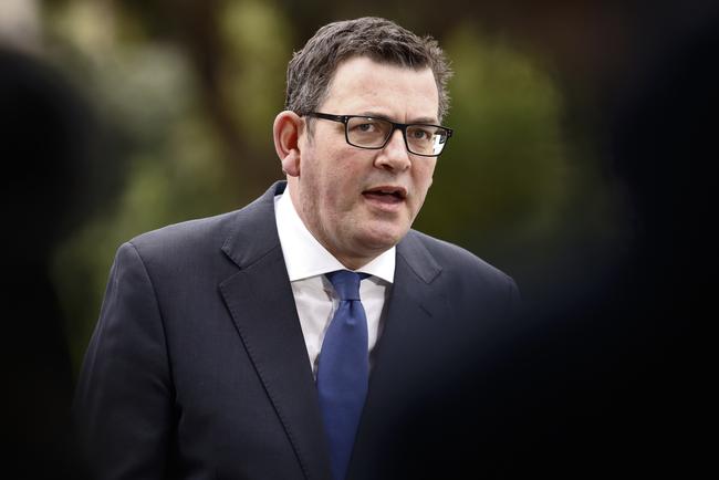 Victorian Premier Daniel Andrews speaks to the media.