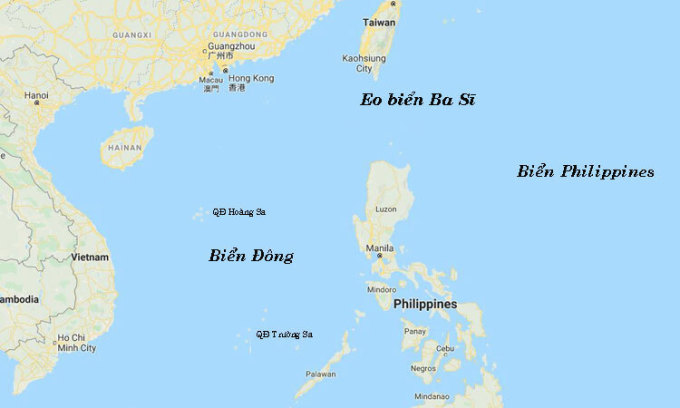 Vị trí Biển Philippines. Đồ họa: Google Maps.