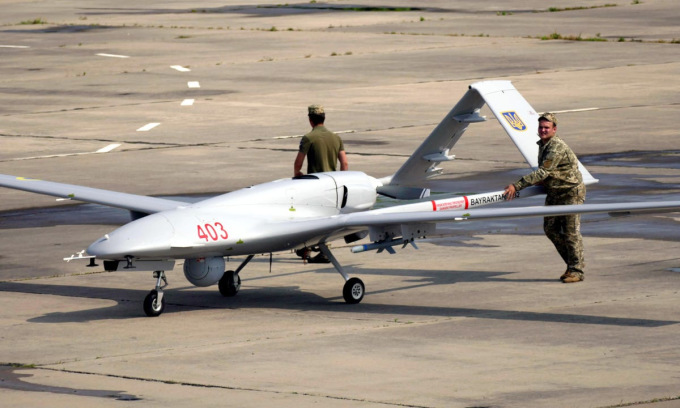 UAV Ukraine chuẩn bị tham gia diễn tập tại tỉnh miền nam Mykolaiv hồi tháng 6/2021. Ảnh: Ukrinform.