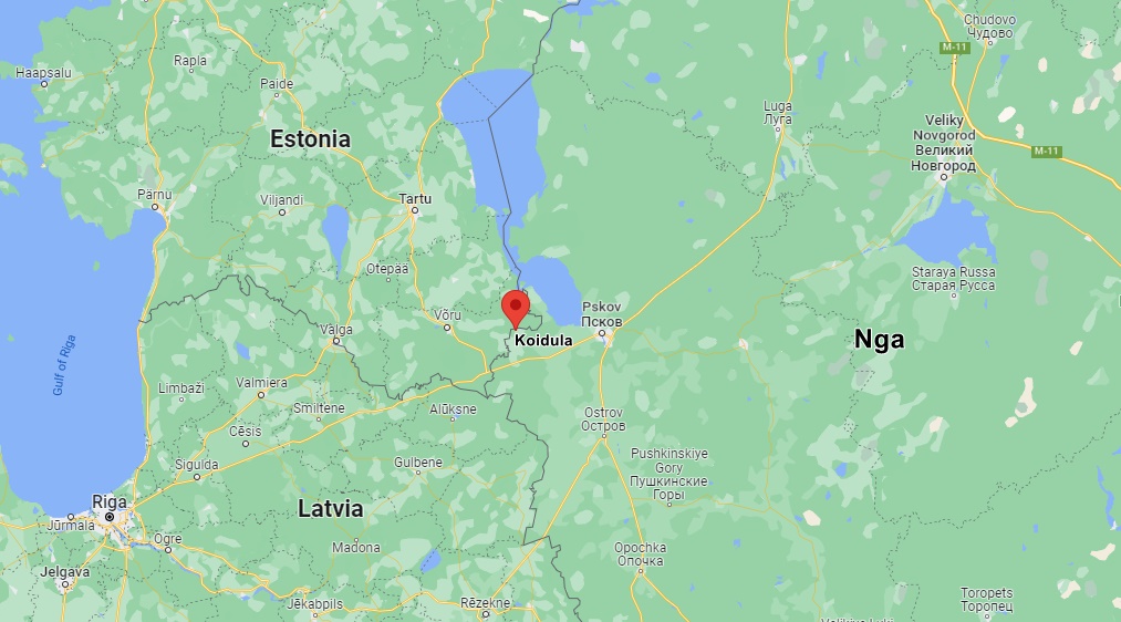 Vị trí vùng Koidula, Estonia. Đồ họa: Google Maps.