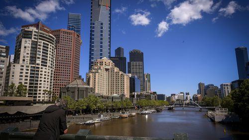 Empty Melbourne CBD under lockdown.