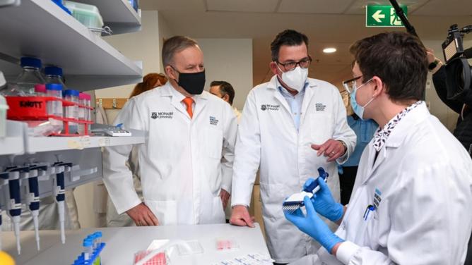 Upto 100 mln vaccine doses a year will be manufactured at the factory based at Monash University. (Joel Carrett/AAP PHOTOS)